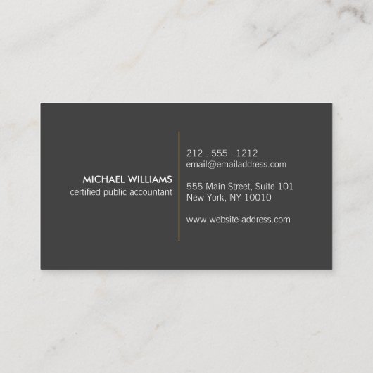 会計士モダン、会計名刺 名刺 (裏面)