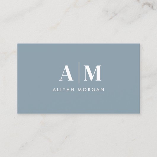 会計士モノグラムシンプルミニマリストダスティブルー 名刺 (正面)
