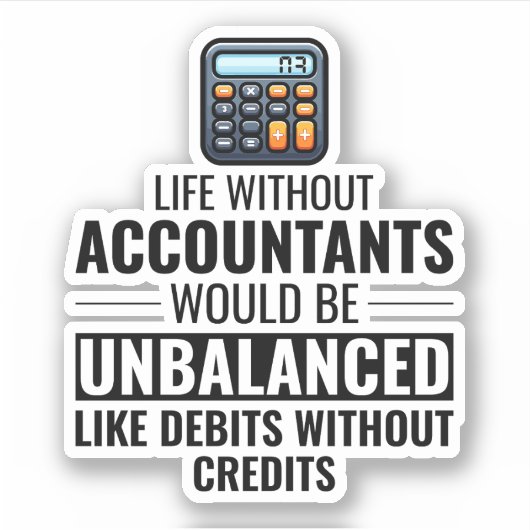 会計士会計簿記おもしろい費 シール (正面)