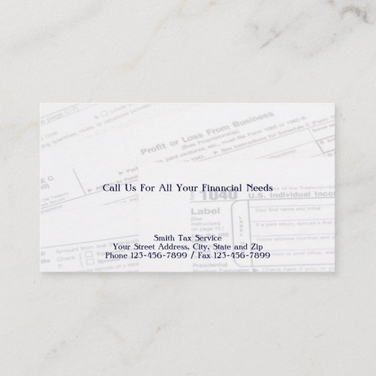 会計士税作成者名刺 名刺 (裏面)