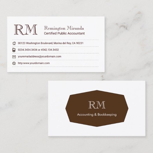 会計士簿記者 名刺 (正面/裏面)