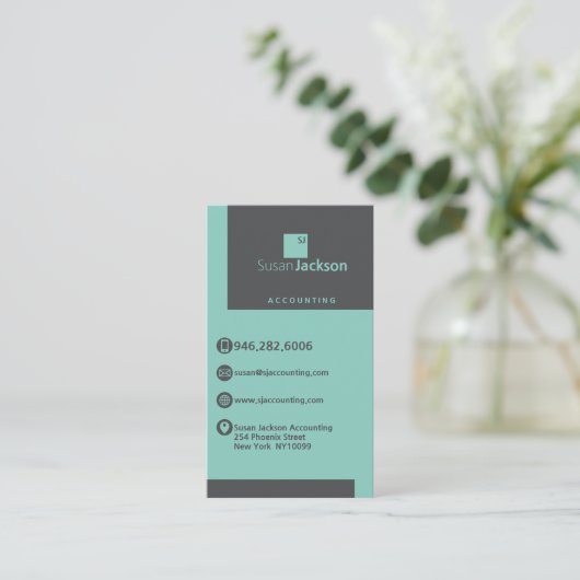会計士簿記財務顧問監査人 名刺 (スタンド正面)