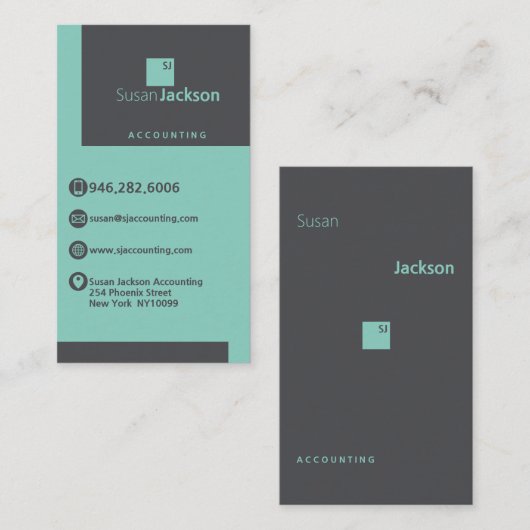 会計士簿記財務顧問監査人 名刺 (正面/裏面)