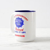 会計士退職した除おもしろい職ことわざ ツートーンマグカップ (正面左)