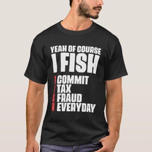 会計士魚簿記者差引税検査官 Tシャツ (正面)