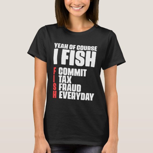 会計士魚簿記者差引税検査官 Tシャツ (正面)
