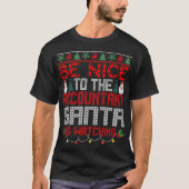会計士 クリスマスの贈り物 サンタクロース Tシャツ (正面)