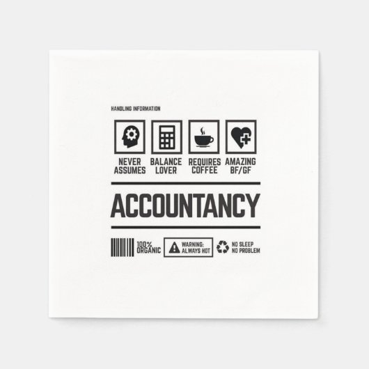 会計士 スタンダードカクテルナプキン (正面)