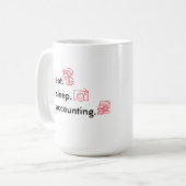 会計士、会計、おもしろいプロフェッショナル コーヒーマグカップ (正面左)