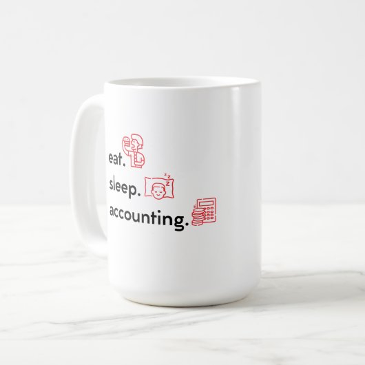 会計士、会計、おもしろいプロフェッショナル コーヒーマグカップ (正面左)