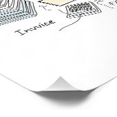 会計士、単線アート、文字と小さな色 フォトプリント            (角)