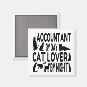 会計士(日別)猫好き(夜別) マグネット (正面/裏面)