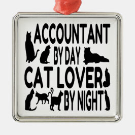 会計士（日別）猫好き（夜別） メタルオーナメント
