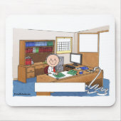 会計士、男性 – 漫画パーソナライズされたギフト マウスパッド (正面)