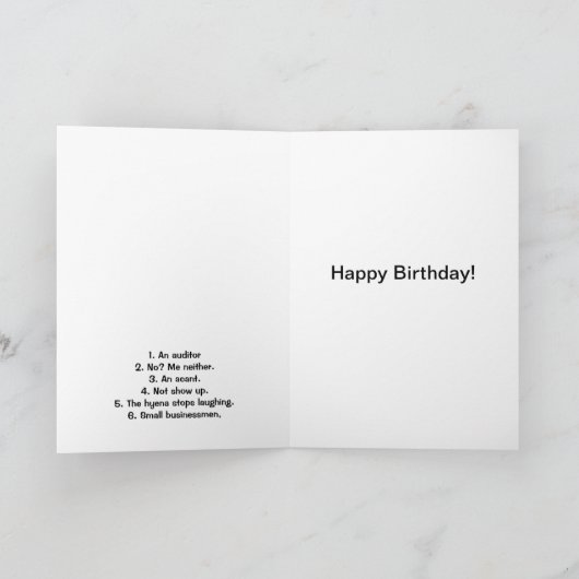 会計士- 6つの会計士の冗談のおもしろいな誕生日 カード (内部)