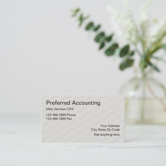 会計士CPAのデザイン 名刺 (スタンド正面)