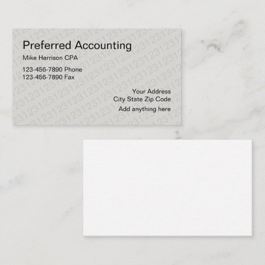 会計士CPAのデザイン 名刺 (正面/裏面)
