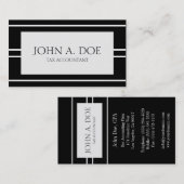 会計士CPAの会計の簿記係B/Wは縞で飾ります 名刺 (正面/裏面)