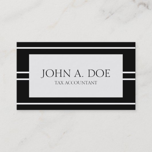 会計士CPAの会計の簿記係B/Wは縞で飾ります 名刺 (正面)