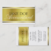 会計士CPAの金ゴールドの金属原稿 名刺 (正面/裏面)