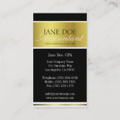 会計士CPAの金ゴールドの金属原稿 名刺 (裏面)