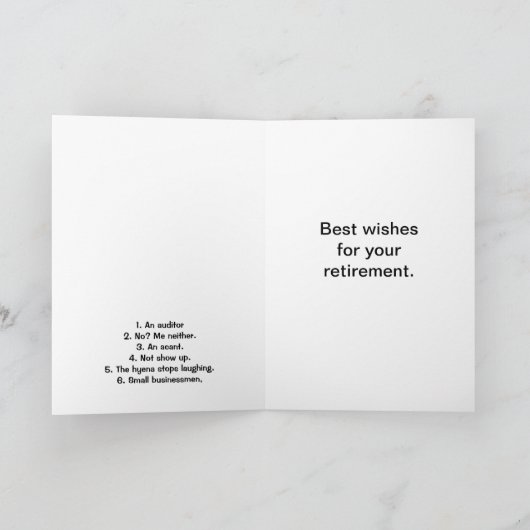 会計士CPA 6会計士が退職をジョークでおもしろいす カード (内部)