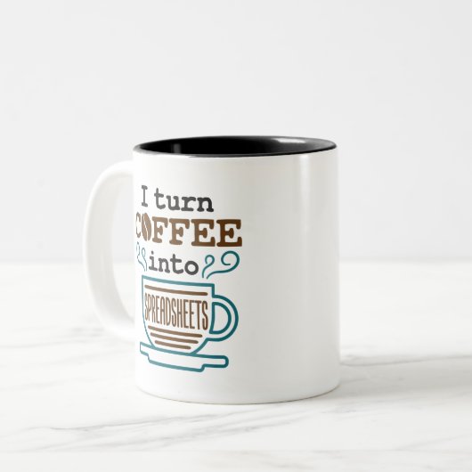 会計士CPA Iスプレッドシートにコーヒーを変換 ツートーンマグカップ (正面左)