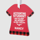 会計学生No睡眠お金の生活をパーソナライズ オーナメント (正面)