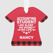 会計学生No睡眠お金の生活をパーソナライズ オーナメント (正面)