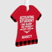 会計学生No睡眠お金の生活をパーソナライズ オーナメント (正面)