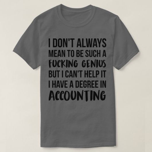 会計度の天才 Tシャツ (デザイン正面)