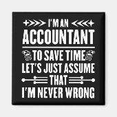 会計引用文私は会計士税おもしろい マグネット (正面)