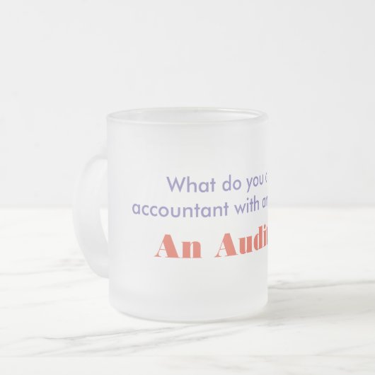 会計検査官のコーヒーか茶マグ フロストグラスマグカップ (正面左)
