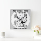 会計監査人会計サービス スクエア壁時計 (ホーム)