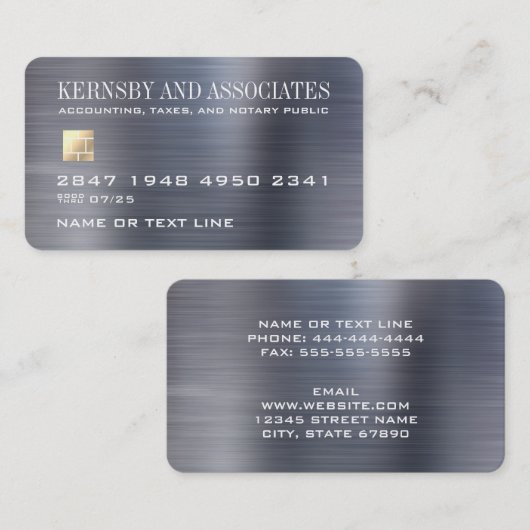 会計税公証人クレジットカード名刺 名刺 (正面/裏面)