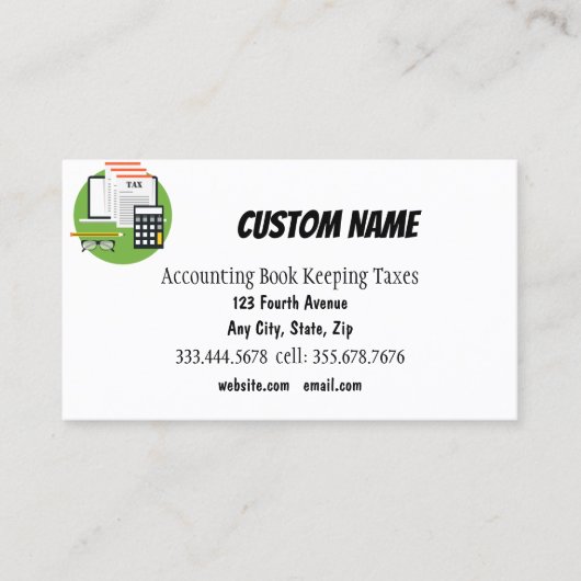 会計簿記税事業 名刺 (正面)