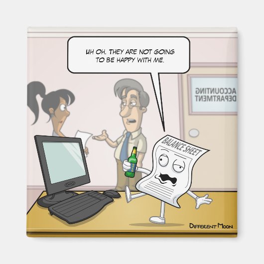 会計飲バランスシートパンニー角磁石 マグネット (正面)