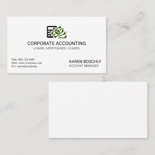 会計 名刺 (正面/裏面)