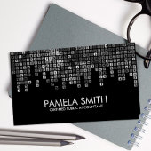 会計-抽象芸術グレースケール番号 名刺