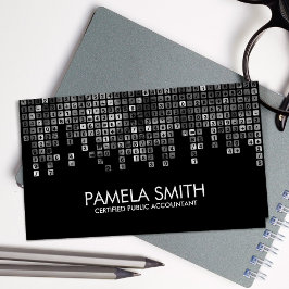 会計-抽象芸術グレースケール番号 名刺