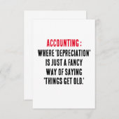 会計'deprecition'がwである場ファンシー合 サンキューカード (正面/裏面)