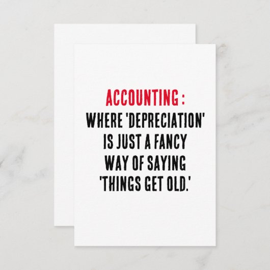 会計'deprecition'がwである場ファンシー合 サンキューカード (正面/裏面)