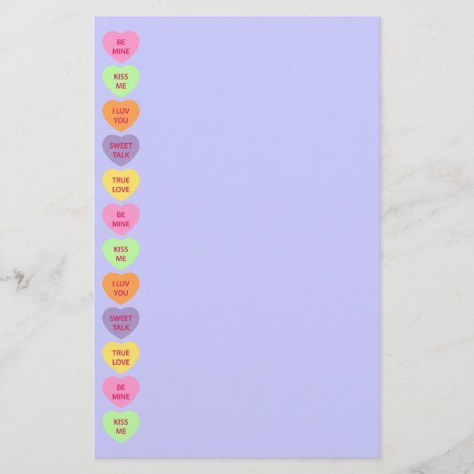 会話のハートキャンデーのバレンタインの文房具 便箋 (正面)