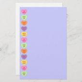 会話のハートキャンデーのバレンタインの文房具 便箋 (正面/裏面)