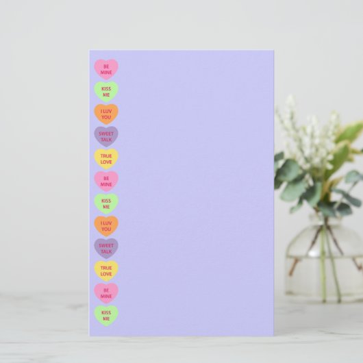 会話のハートキャンデーのバレンタインの文房具 便箋 (スタンド正面)