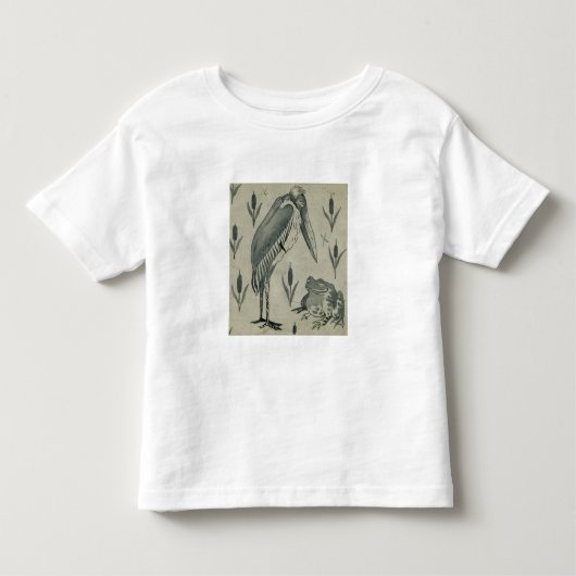 会話のペリカンそしてカエル(w/c紙で) トドラーTシャツ (正面)