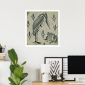 会話の中のペリカンとカエル(紙上のW/c) ポスター (ホームオフィス)