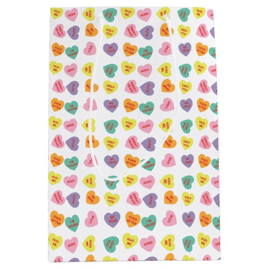 会話キャンディハート抱き枕 ミディアムペーパーバッグ (正面)