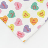 会話キャンデーのハートのフリースブランケット フリースブランケット (角)