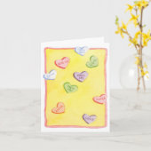 会話ハートのメモカード カード (黄色い花)